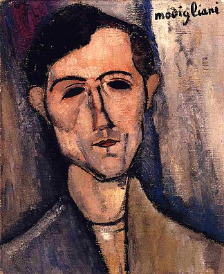 男人的头（诗人的肖像） Man’s Head (Portrait of a Poet) (c.1915; Paris,France                     )，阿梅代奥·莫迪利亚尼
