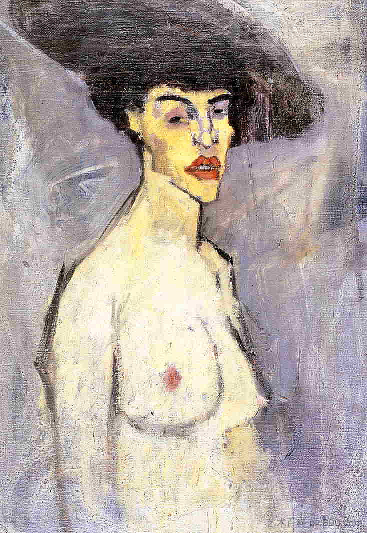 裸体与帽子 Nude with Hat (c.1907; Paris,France  )，阿梅代奥·莫迪利亚尼