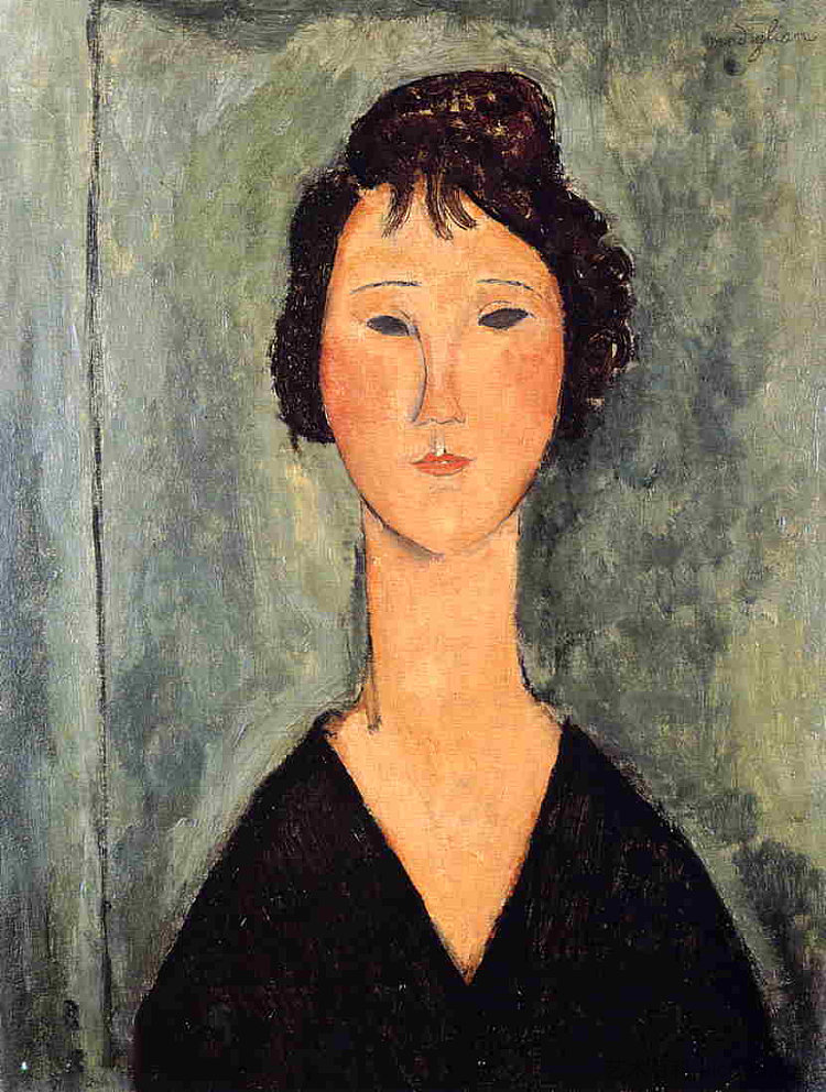 一个女人的肖像 Portrait of a Woman (1919; Paris,France  )，阿梅代奥·莫迪利亚尼