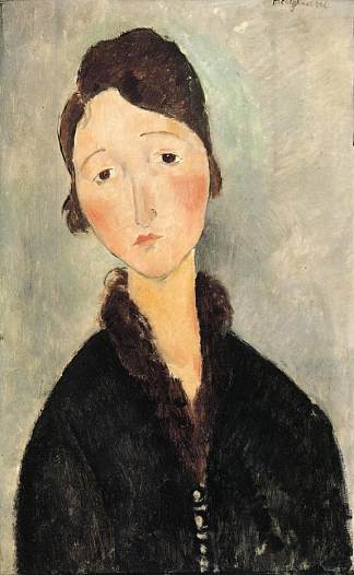 一个年轻女子的肖像 Portrait of a Young Woman (c.1918; Paris,France                     )，阿梅代奥·莫迪利亚尼