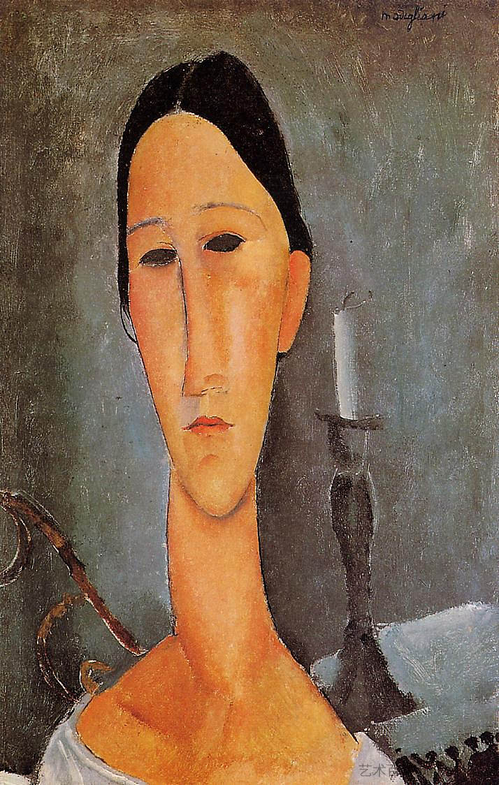 安娜·兹博罗斯卡的肖像 Portrait of Anna Zborowska (1919; Paris,France ),阿梅代奥·莫迪利亚尼