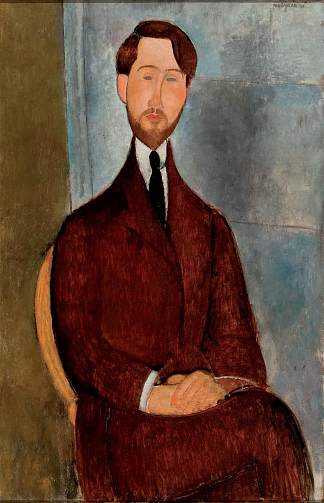 利奥波德·兹博罗夫斯基的肖像 Portrait of Leopold Zborowski (1917; Paris,France                     )，阿梅代奥·莫迪利亚尼