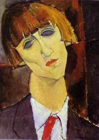 基斯林夫人的肖像 Portrait of Madame Kisling (c.1917; Paris,France                     )，阿梅代奥·莫迪利亚尼