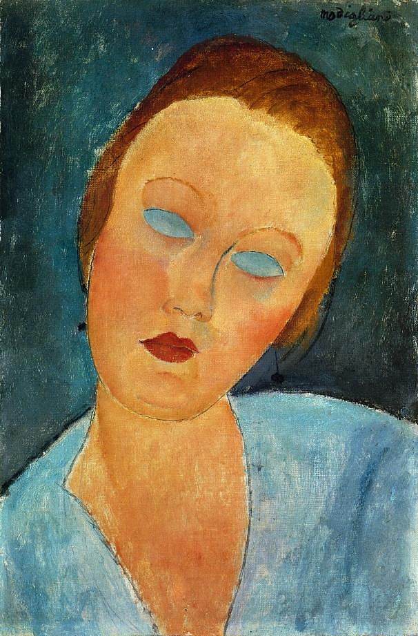 苏尔瓦奇夫人的肖像 Portrait of Madame Survage (1918; Paris,France  )，阿梅代奥·莫迪利亚尼
