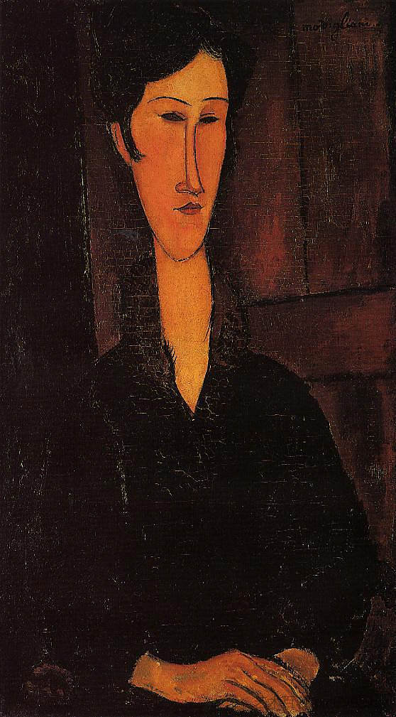 兹博罗斯卡夫人画像 Portrait of Madame Zborowska (1917; Paris,France ),阿梅代奥·莫迪利亚尼
