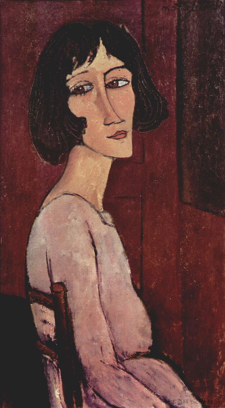 玛格丽塔的肖像 Portrait of Margarita (1916; Paris,France  )，阿梅代奥·莫迪利亚尼