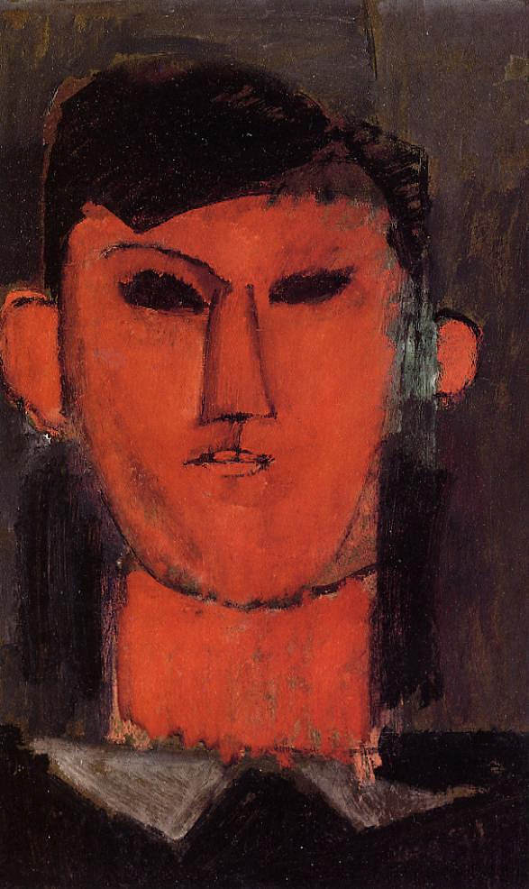 毕加索肖像 Portrait of Picasso (1915; Paris,France  )，阿梅代奥·莫迪利亚尼