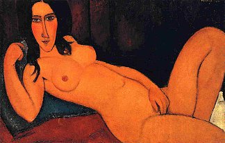 斜倚裸体 Reclining nude (1917; Paris,France                     )，阿梅代奥·莫迪利亚尼