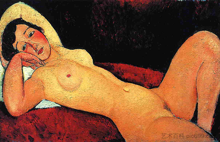 斜倚裸体 Reclining nude (1917; Paris,France  )，阿梅代奥·莫迪利亚尼