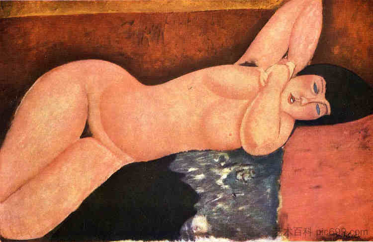 斜倚裸体 Reclining nude (c.1917; Paris,France  )，阿梅代奥·莫迪利亚尼