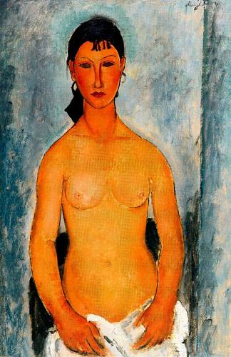 站立裸体（埃尔维拉） Standing nude (Elvira) (1918; Paris,France                     )，阿梅代奥·莫迪利亚尼