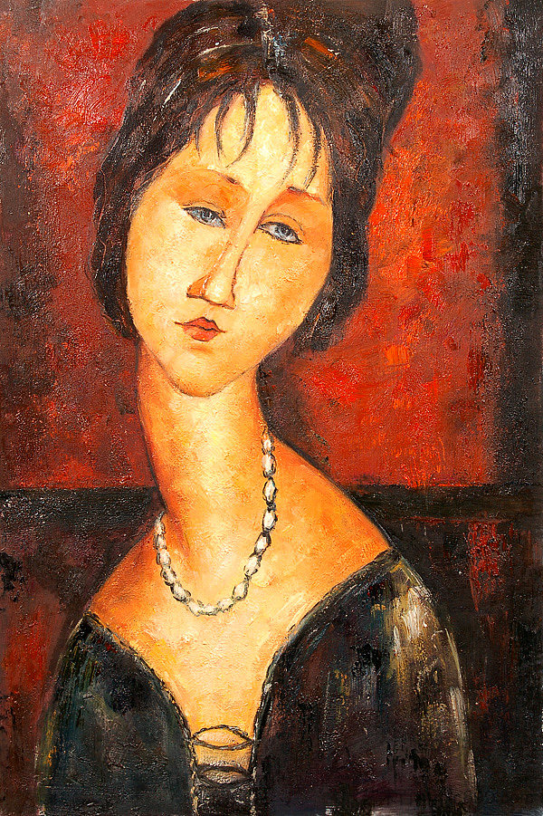 珍妮·赫布特恩的肖像 Portrait of Jeanne Herbuterne，阿梅代奥·莫迪利亚尼