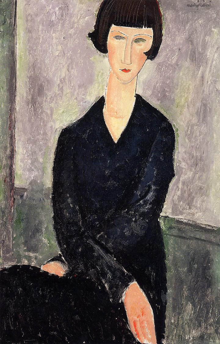 黑色连衣裙 The Black Dress (1918; Paris,France  )，阿梅代奥·莫迪利亚尼