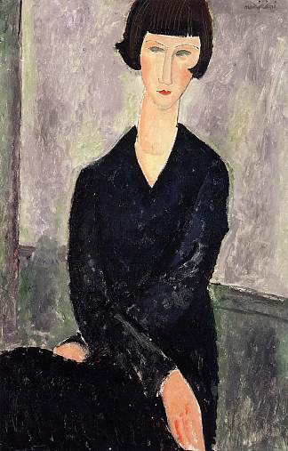 黑色连衣裙 The Black Dress (1918; Paris,France                     )，阿梅代奥·莫迪利亚尼