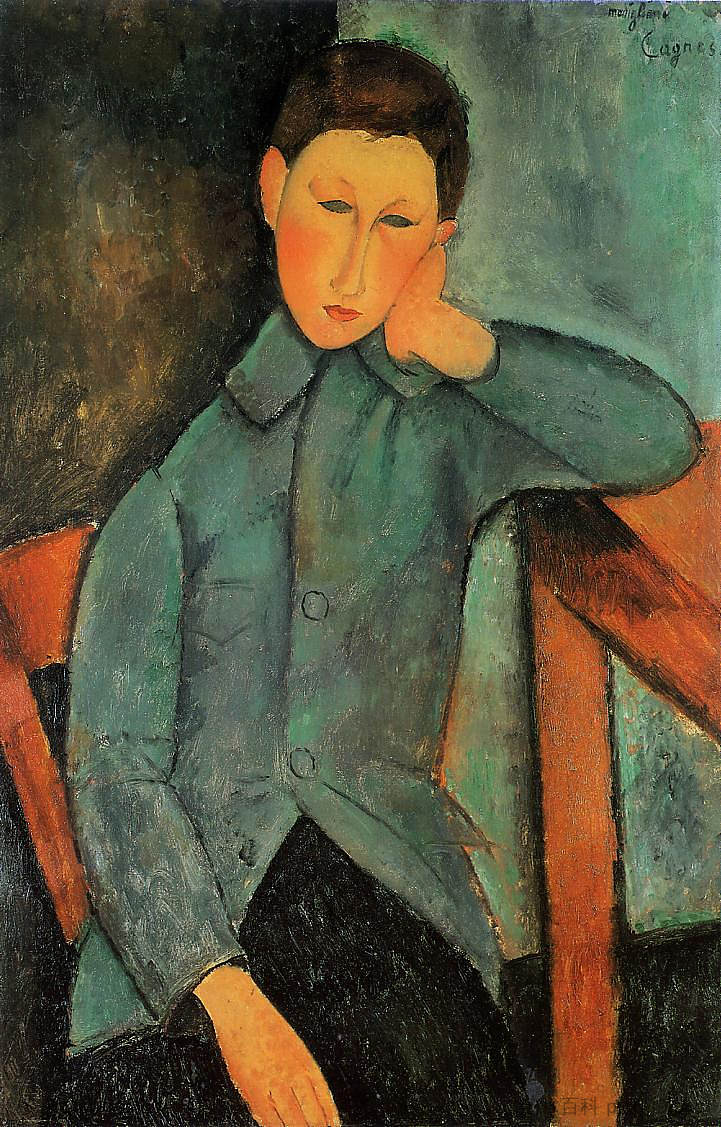 男孩 The Boy (c.1918; Paris,France ),阿梅代奥·莫迪利亚尼