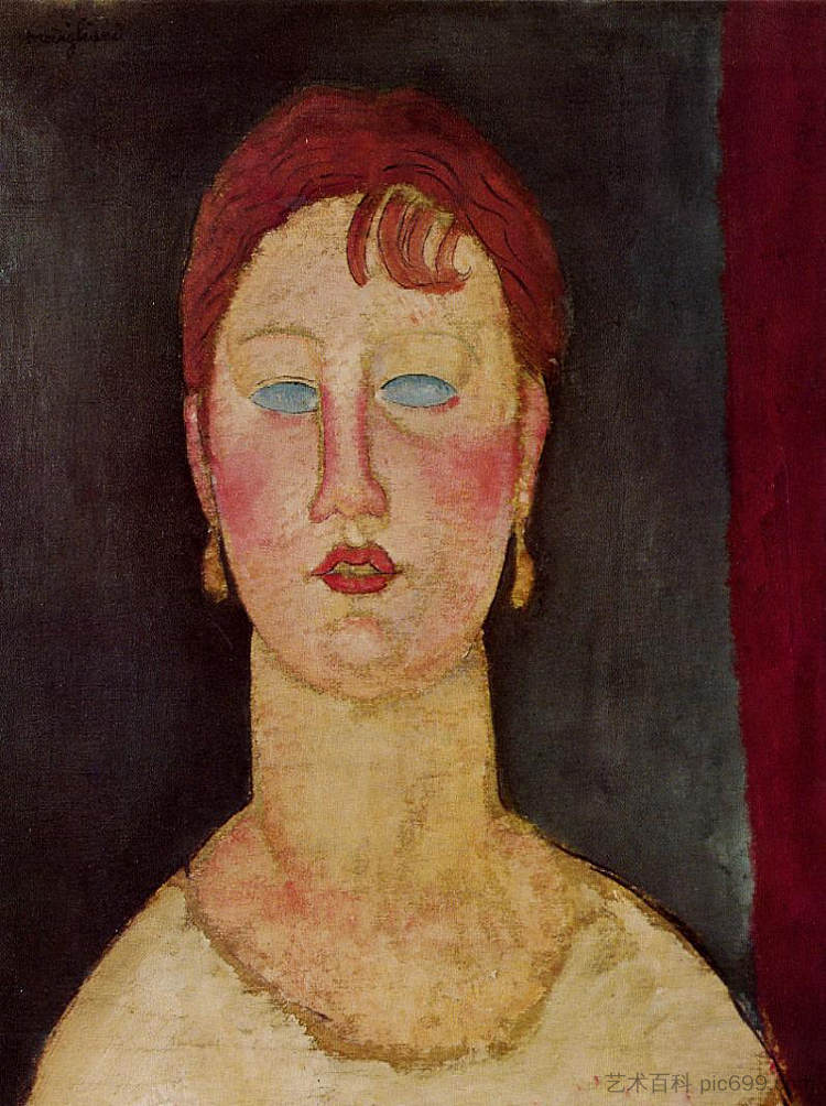 来自尼斯的歌手 The Singer from Nice (c.1919; Paris,France  )，阿梅代奥·莫迪利亚尼