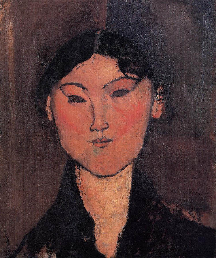 女人的头（罗莎莉亚） Woman's Head (Rosalia) (c.1915; Paris,France  )，阿梅代奥·莫迪利亚尼