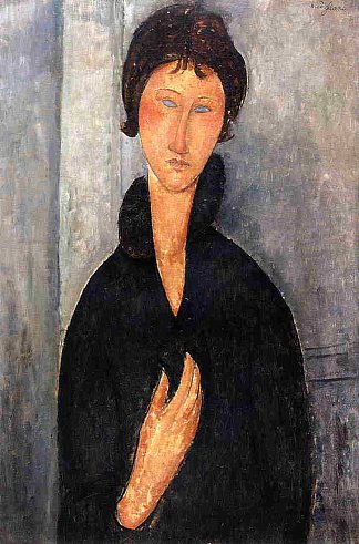 蓝眼睛的女人 Woman with Blue Eyes (1918; Paris,France                     )，阿梅代奥·莫迪利亚尼