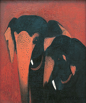 两头大象 Two Elephants (1940)，阿姆丽塔·谢尔吉尔