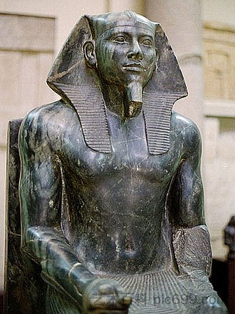 哈夫拉登基 Khafre Enthroned (c.2570 BC)，古埃及