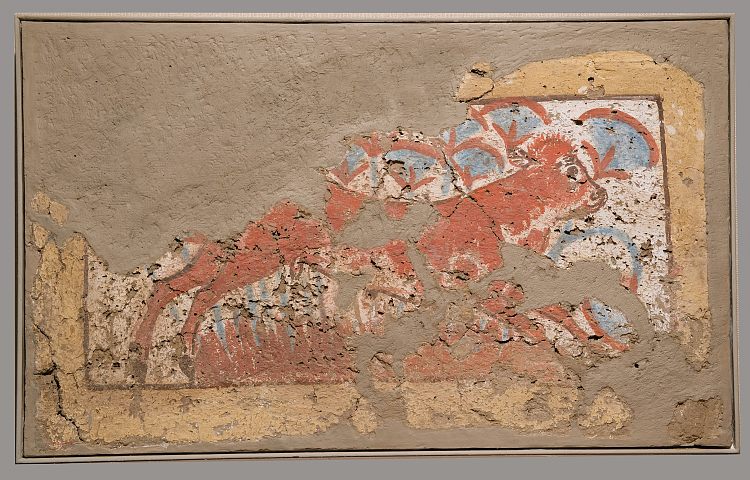 长凳侧板描绘了沼泽中的小牛 Bench Side Panel Depicting a Calf in the Marshes (c.1390 - c.1353 BC)，古埃及