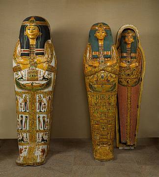阿蒙·雷的歌手棺材套装，亨内塔维 Coffin Set of the Singer of Amun Re, Henettawy (c.1000 – c.945 BC)，古埃及
