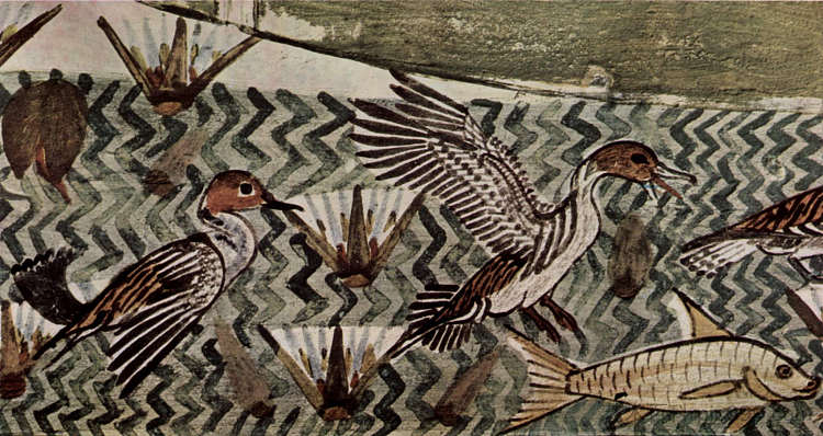 狩猎和钓鱼， 野鸭 Hunting and Fishing, Wild Ducks (c.1422 - c.1411 BC)，古埃及