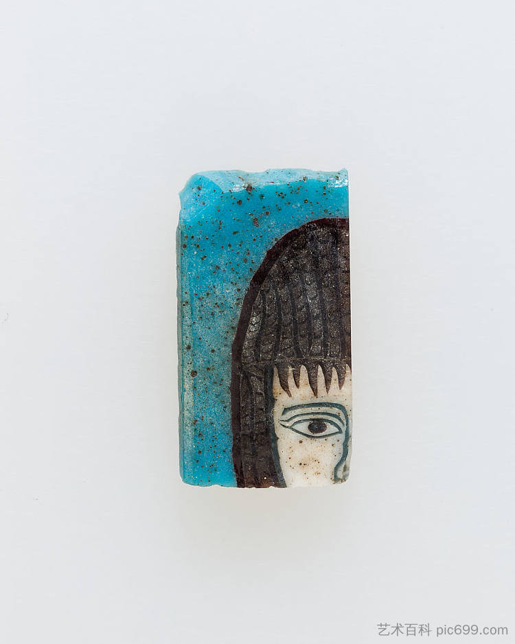 镶嵌，头部的一部分 Inlay, Part of Head (c.100 BC - c.100 AD)，古埃及