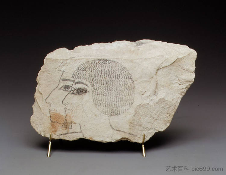 塞嫩穆特的艺术家素描 Artist's Sketches of Senenmut (c.1479 - c.1458 BC),古埃及