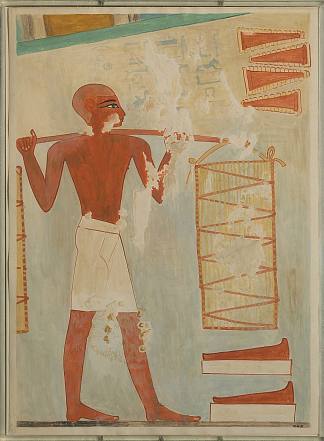 扛着面包的人，雷赫米尔墓 Man Carrying Loaves, Tomb of Rekhmire (c.1504 – c.1425 BC)，古埃及