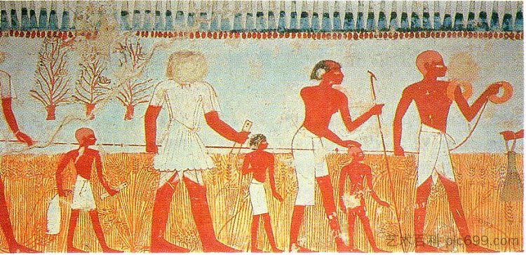 测量和记录收获 Measuring and Recording the Harvest (c.1422 - c.1411 BC)，古埃及