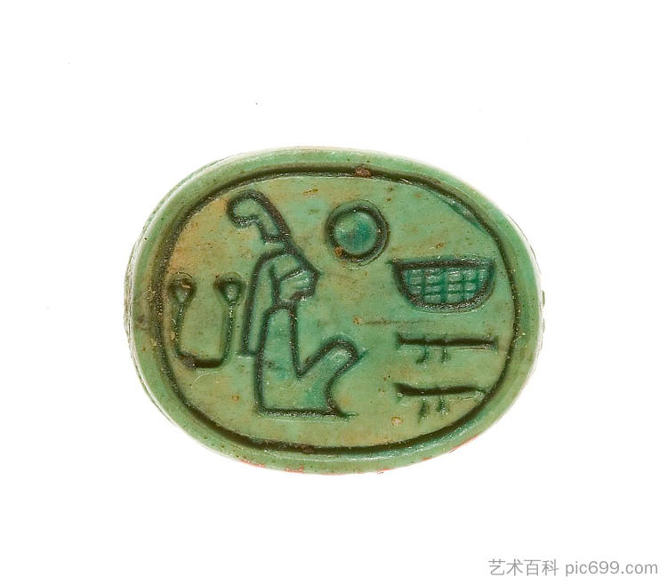 圣甲虫刻有两地之王马特卡雷（哈特谢普苏特） Scarab Inscribed Lord of the Two Lands Maatkare (Hatshepsut) (c.1479 - c.1458 BC)，古埃及