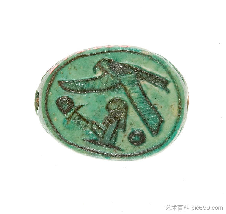 刻有象形文字图案的圣甲虫 Scarab Inscribed with a Hieroglyphic Motif (c.1479 - c.1458 BC)，古埃及