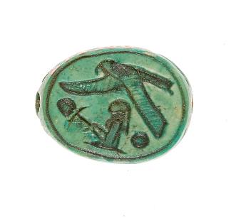 刻有象形文字图案的圣甲虫 Scarab Inscribed with a Hieroglyphic Motif (c.1479 – c.1458 BC)，古埃及