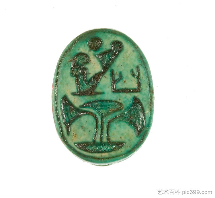 刻有马特卡雷名字的圣甲虫 Scarab Inscribed with the Name Maatkare (c.1479 - c.1458 BC)，古埃及