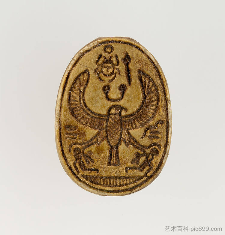 刻有图特摩斯一世王位名字的圣甲虫 Scarab Inscribed with the Throne Name of Thutmose I (c.1504 - c.1492 BC)，古埃及