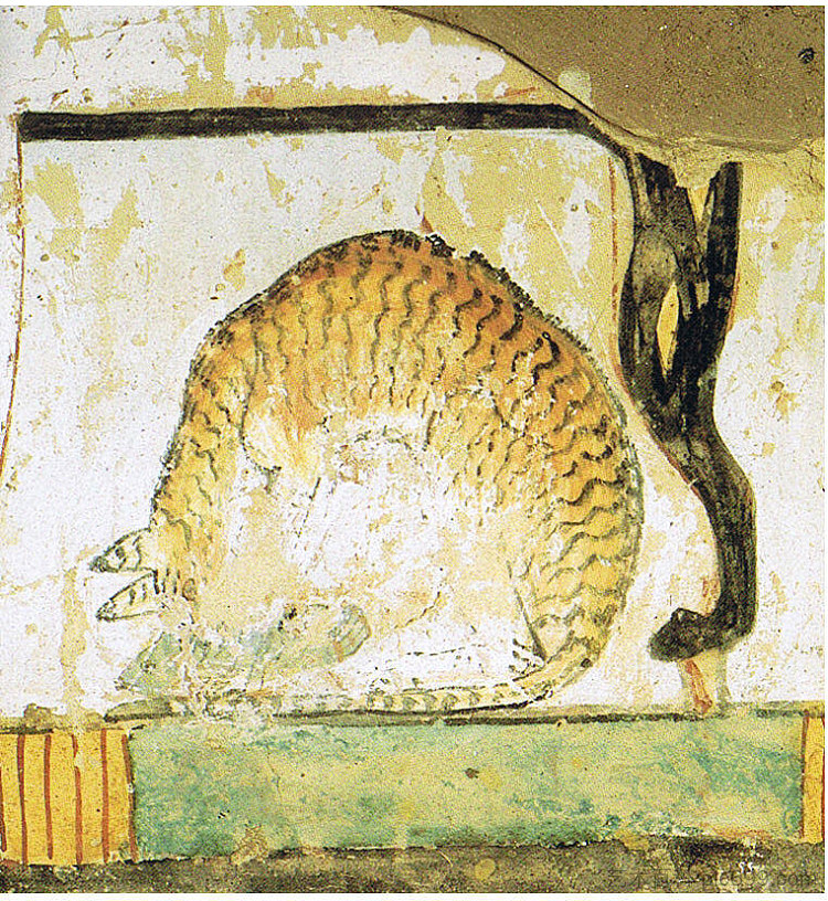 猫坐在夜下 Katze Unter Nachts Sitz (c.1390 BC)，古埃及