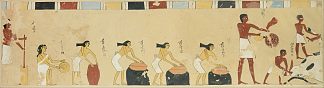 妇女准备食物，贾里墓 Women Preparing Food, Tomb of Djari (c.2060 – c.2010 BC)，古埃及