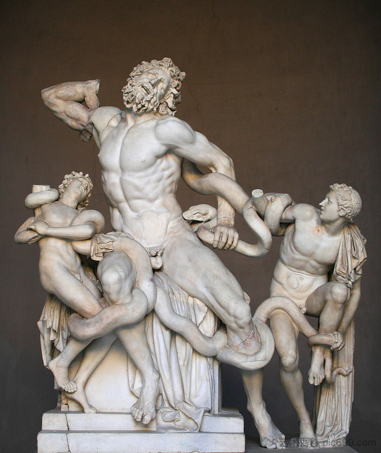 拉奥孔和他的儿子们 Laocoon and his Sons (c.125 - c.40 BC)，古希腊绘画和雕塑