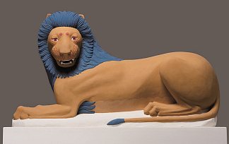 狮子的色彩重建，路特奇 A Color Reconstruction of a Lion, Loutraki (c.550 BC)，古希腊绘画和雕塑