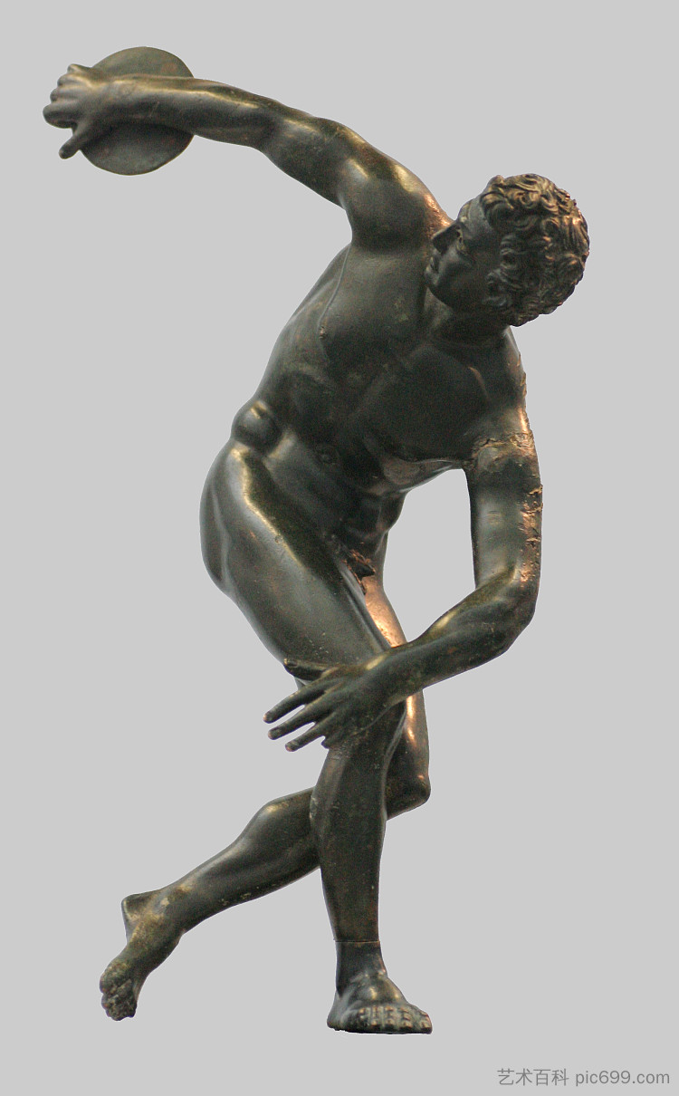 椎间盘（迈伦之后） Discobolus (after Myron) (c.460 - c.450 BC)，古希腊绘画和雕塑