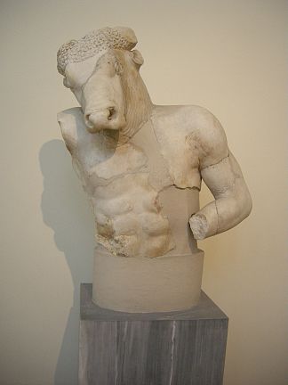 牛头怪，迈伦（罗马副本） Minotaur, by Myron (Roman copy) (c.400 BC)，古希腊绘画和雕塑