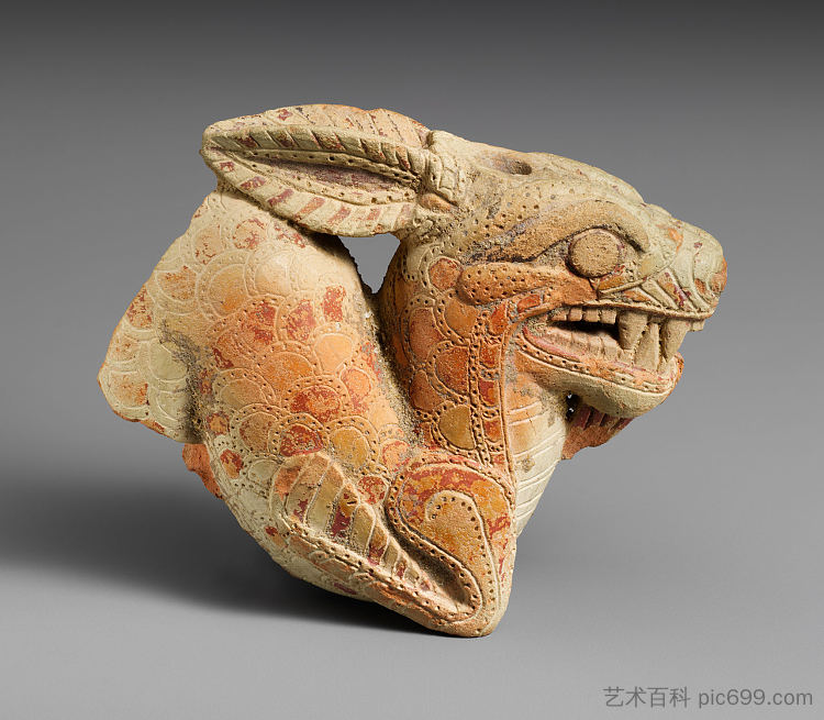 凯托斯(海怪)形式的兵马俑花瓶 Terracotta vase in the form of a Ketos (Sea Monster) (c.650 BC),古希腊绘画和雕塑