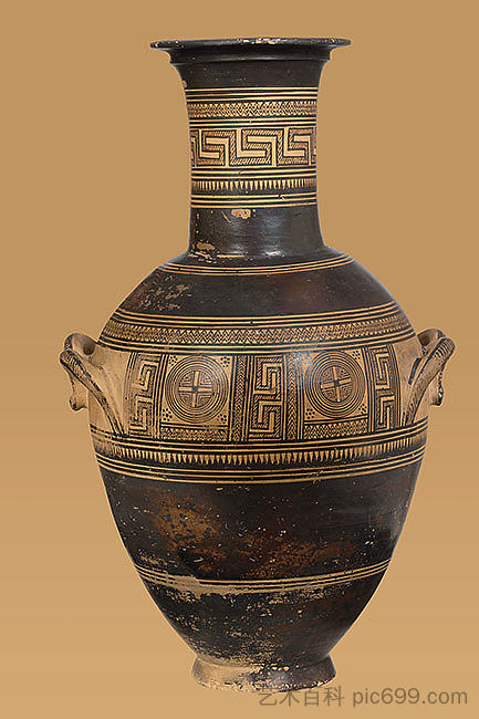 来自克拉米科斯的阁楼中几何双耳瓶 Attic Middle Geometric Amphora from Kerameikos (c.800 BC)，古希腊陶器