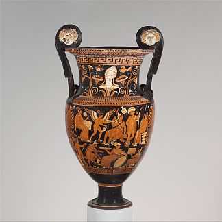 兵马俑蜗壳刀（混合碗） Terracotta Volute Krater (mixing Bowl) (c.310 BC)，古希腊陶器