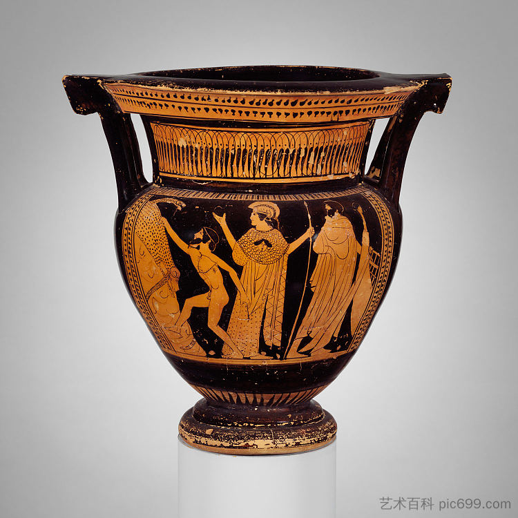 陶土柱陨石坑（用于混合葡萄酒和水的碗） Terracotta Column Krater (bowl for Mixing Wine and Water) (c.460 BC)，古希腊陶器