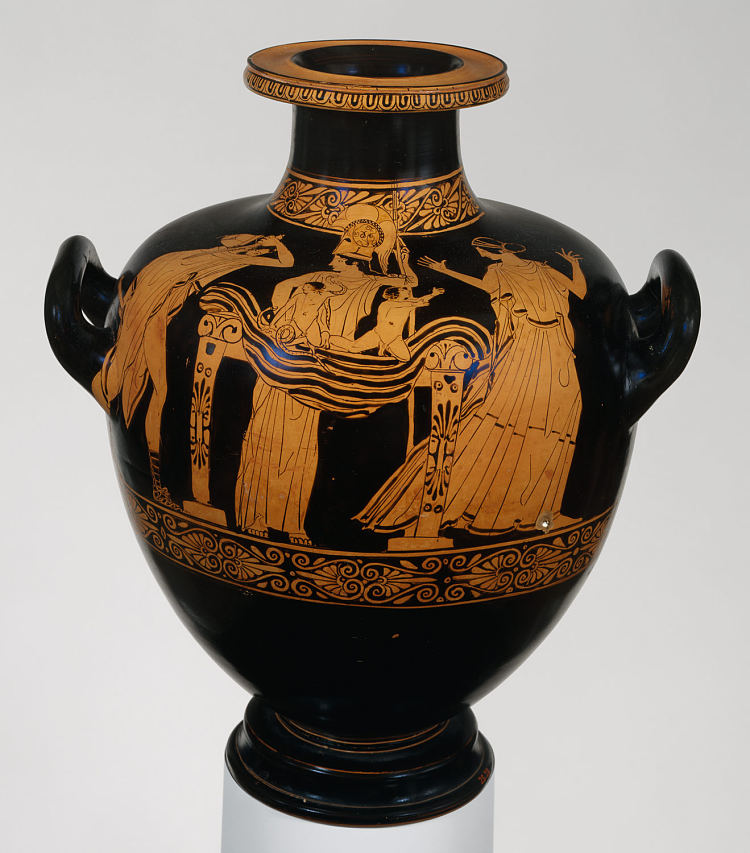 兵马俑九头蛇，卡尔皮斯（水罐） Terracotta Hydria, Kalpis (water Jar) (c.450 BC)，古希腊陶器