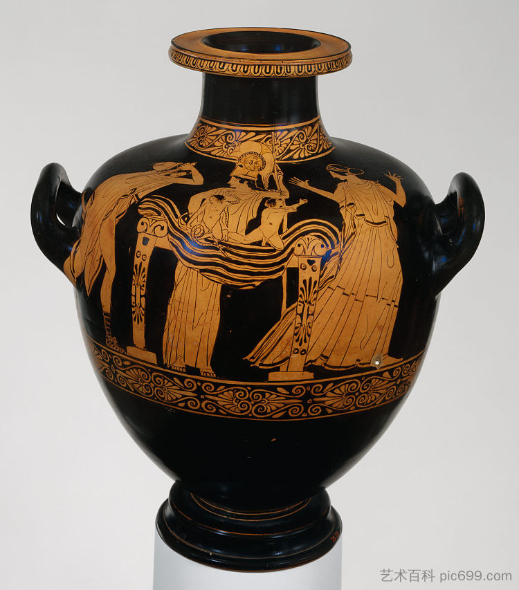 兵马俑九头蛇，卡尔皮斯（水罐） Terracotta Hydria, Kalpis (water Jar) (c.450 BC)，古希腊陶器