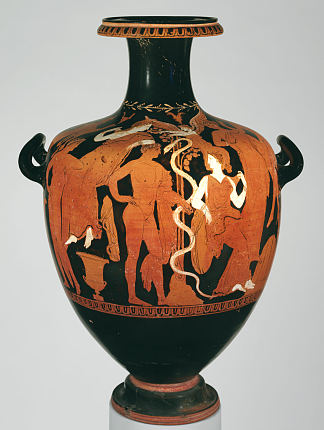 兵马俑九头蛇（水罐） Terracotta Hydria (water Jar) (c.350 BC)，古希腊陶器