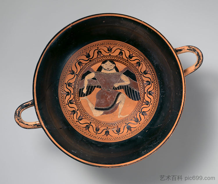 兵马俑凯利克斯 - 西安娜杯（饮水杯） Terracotta Kylix - Siana Cup (drinking Cup) (c.575 BC)，古希腊陶器